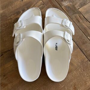 Birkenstock Arizona Eva White Double Strap Slides Plastic Women’s Size 39 (8.5)
